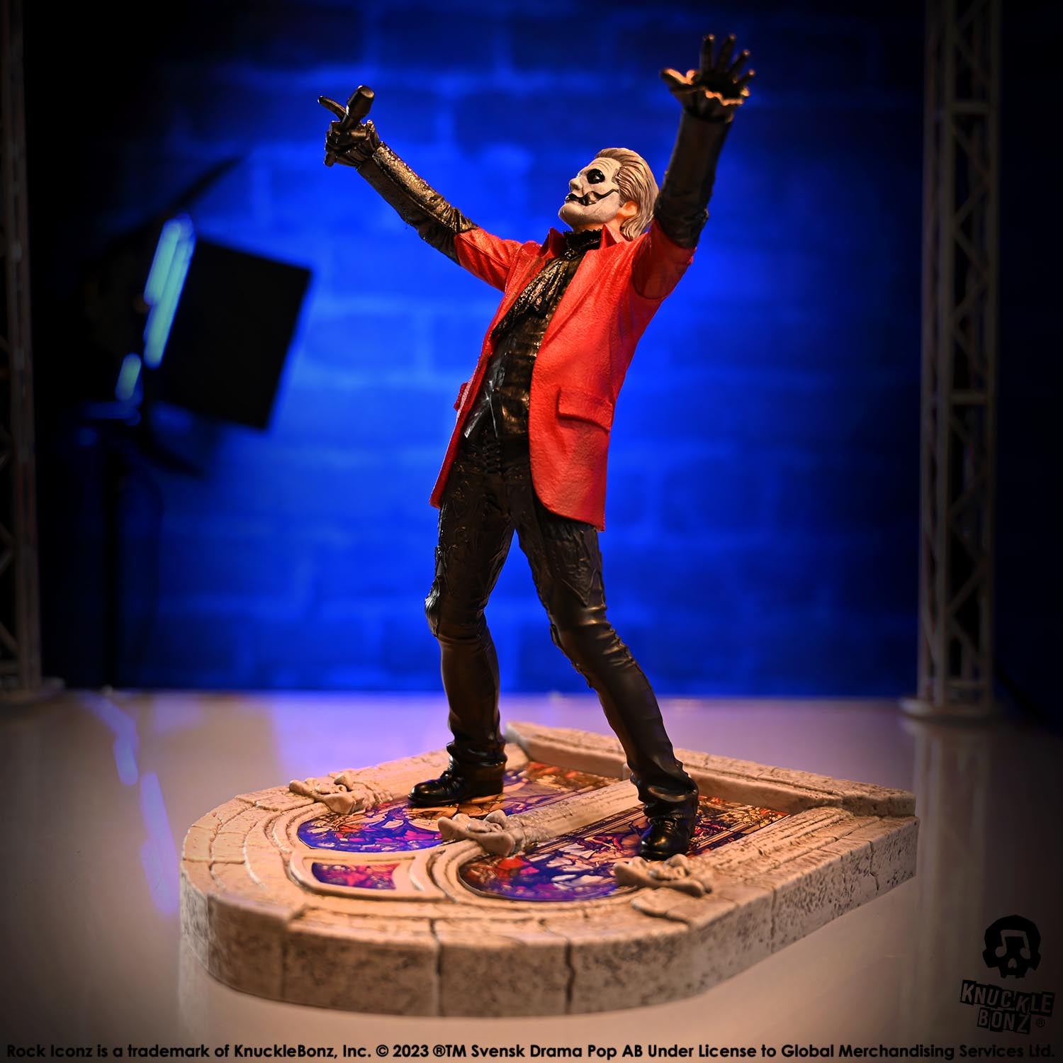 Ghost Papa Emeritus IV Red Jacket KnuckleBonz Statue